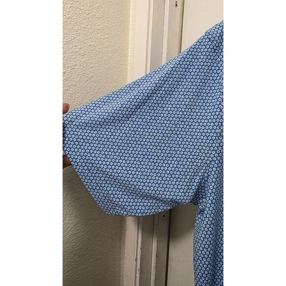 Peter Millar Seaside XL Blue Geometric Print Polo Shirt - Picture 5 of 6